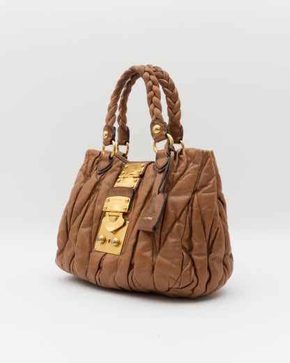2000s MIU MIU Cognac Matelasse Bag