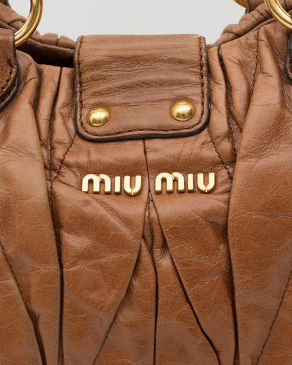 2000s MIU MIU Cognac Matelasse Bag