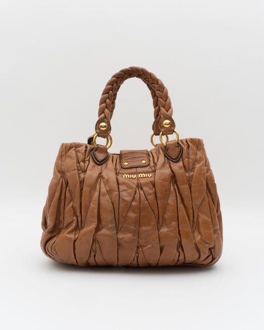 2000s MIU MIU Cognac Matelasse Bag