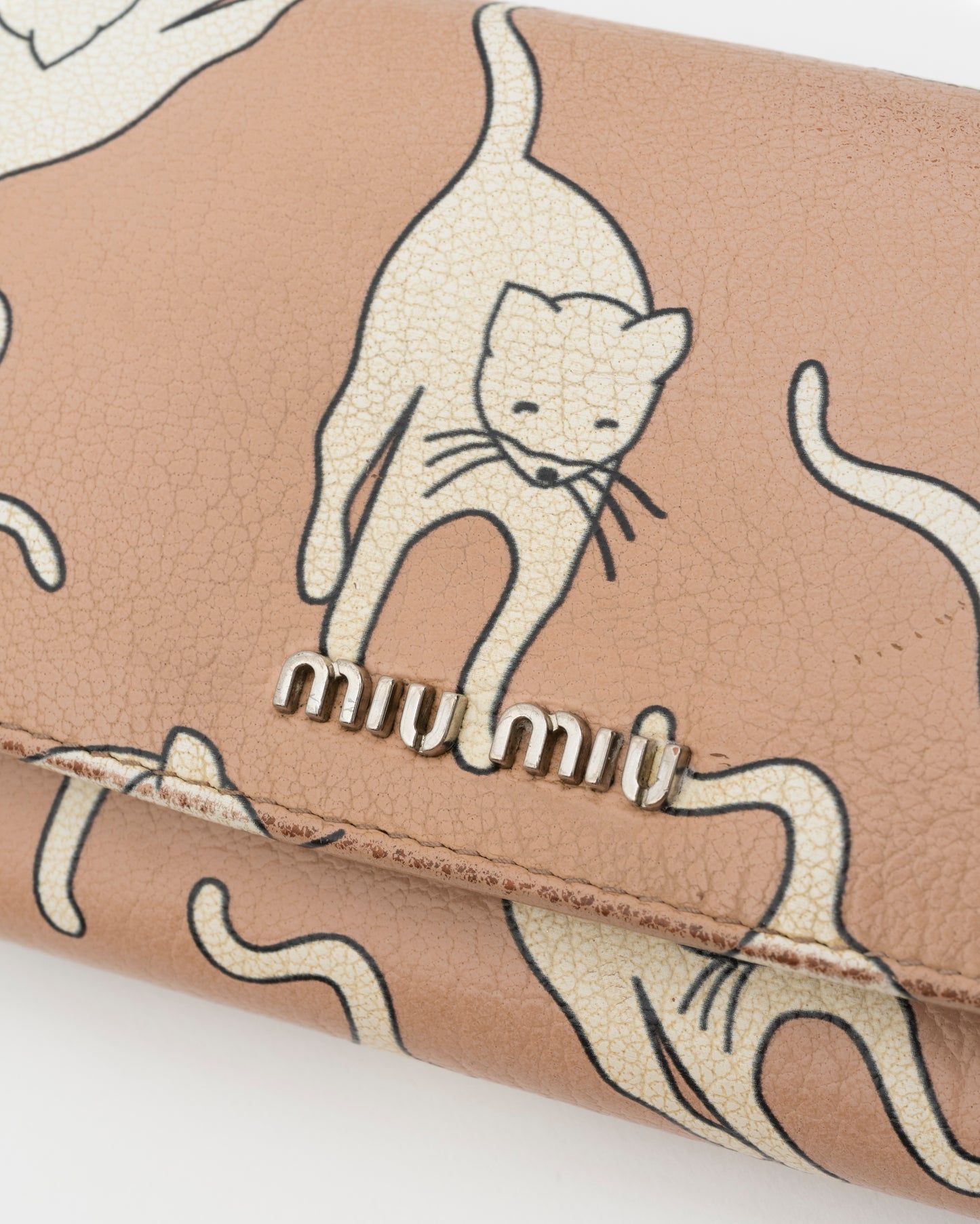 2000s MIU MIU Madras Cat Wallet w/Chain & Card Holder Insert