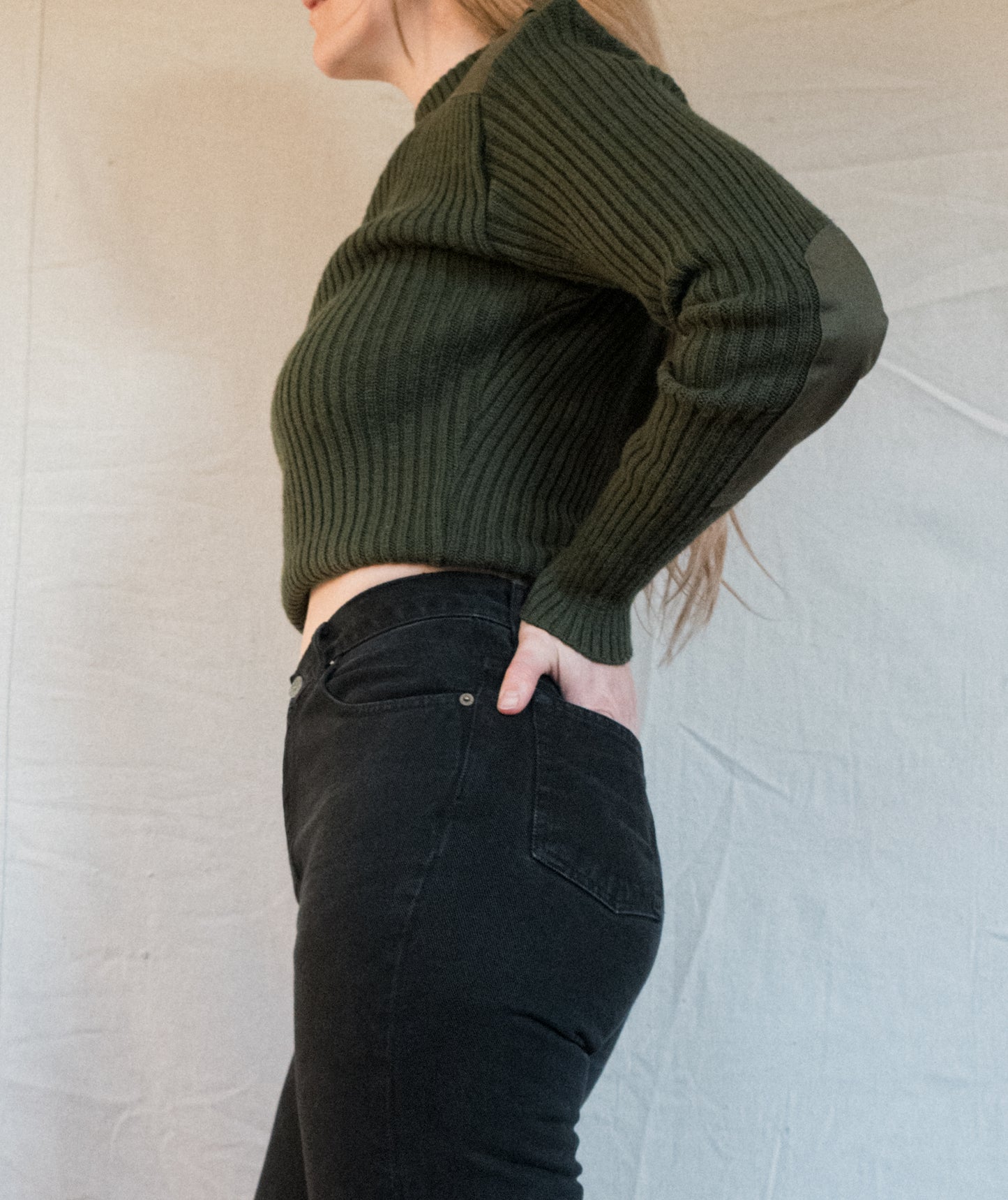 Vintage Knit Military Sweater (XS/S)