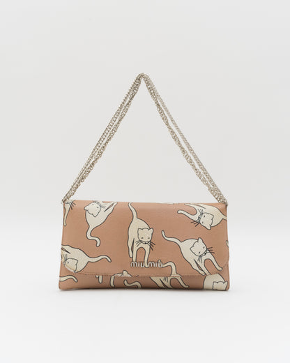 2000s MIU MIU Madras Cat Wallet w/Chain & Card Holder Insert