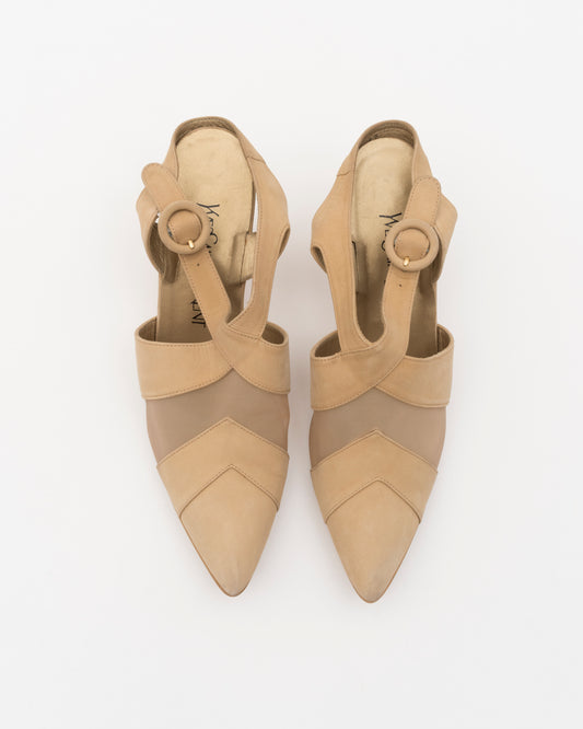 90s YVES SAINT LAURENT Beige Heels (37)