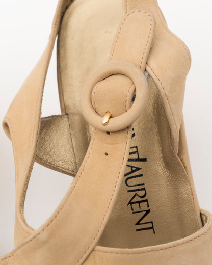 90s YVES SAINT LAURENT Beige Heels (37)