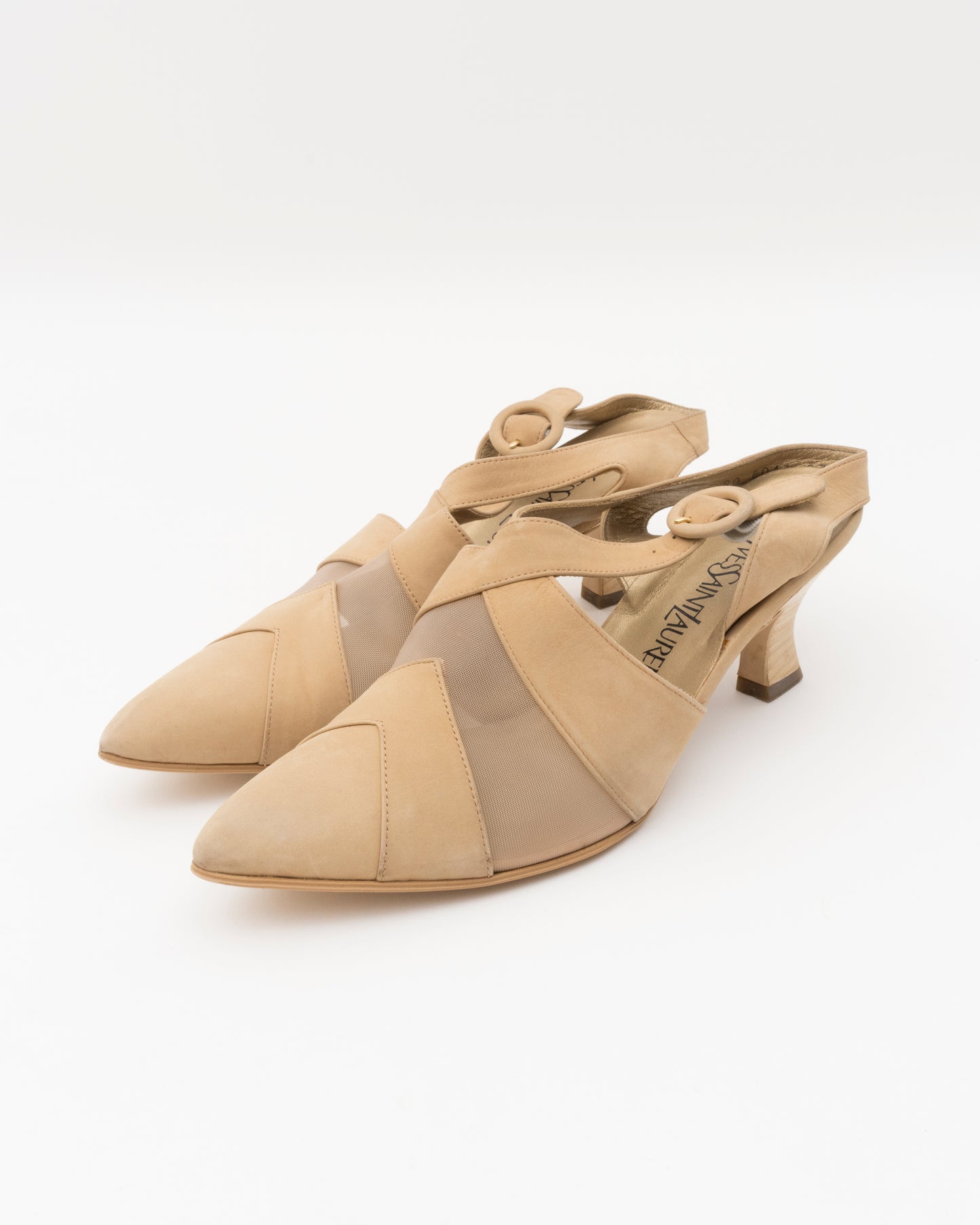 90s YVES SAINT LAURENT Beige Heels (37)