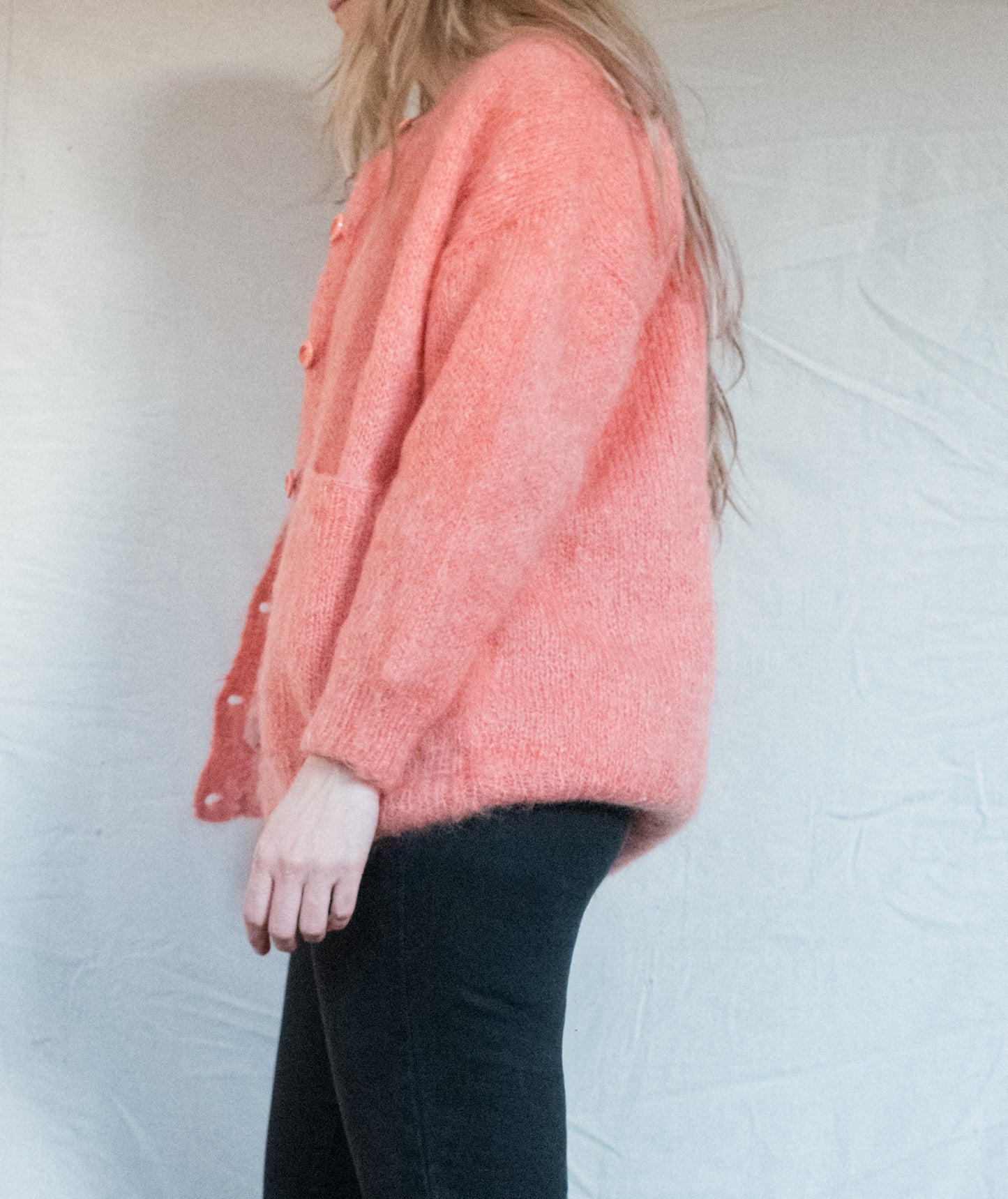 Vintage Lined Chunky Wool Cardigan (S/M)