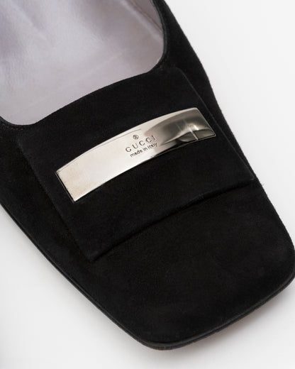 2000s GUCCI Black Suede Pumps (38)