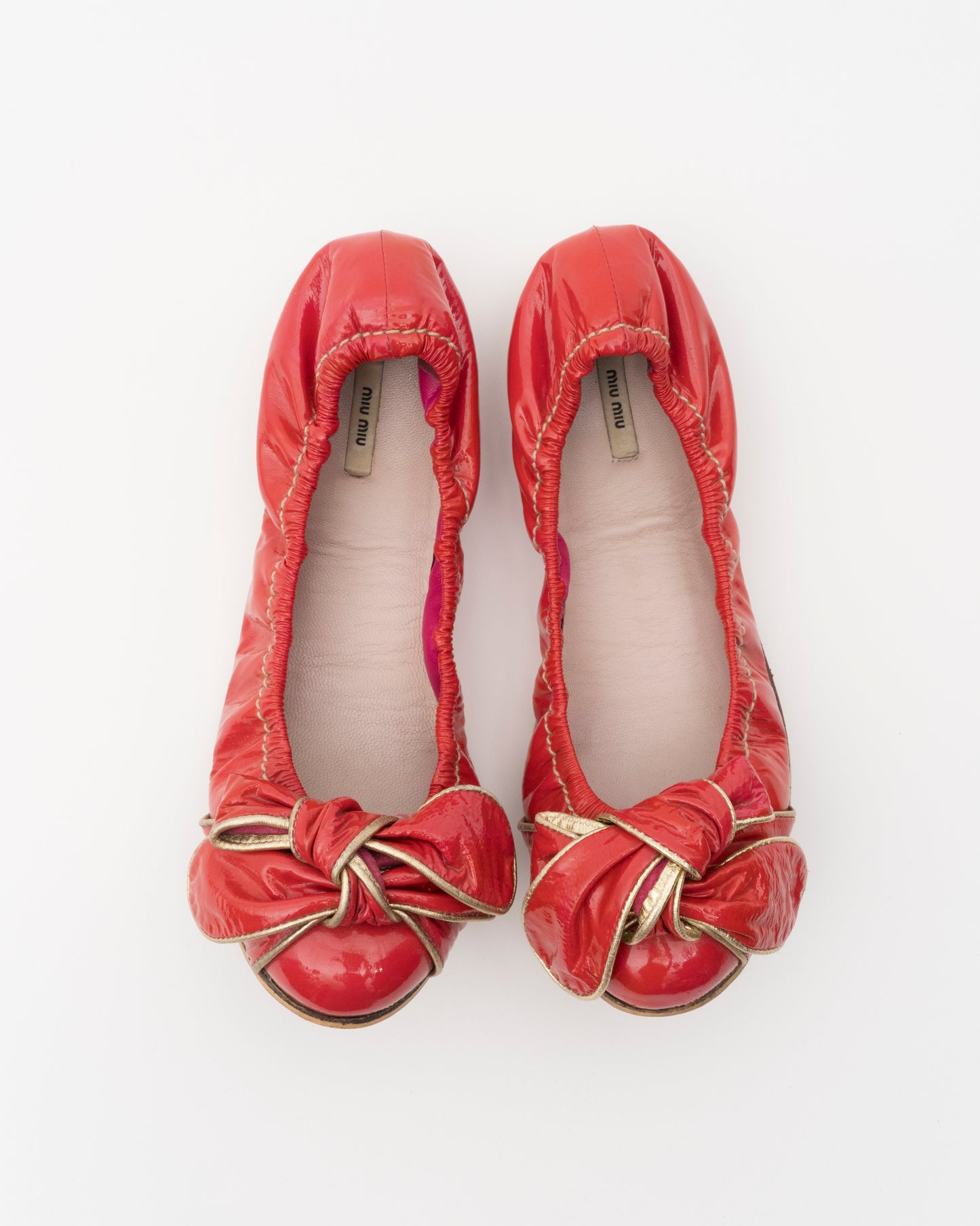 2000s MIU MIU Red Bow Ballet Flats (6)
