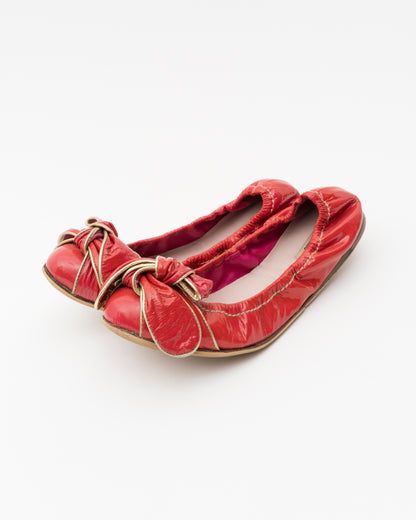 2000s MIU MIU Red Bow Ballet Flats (6)
