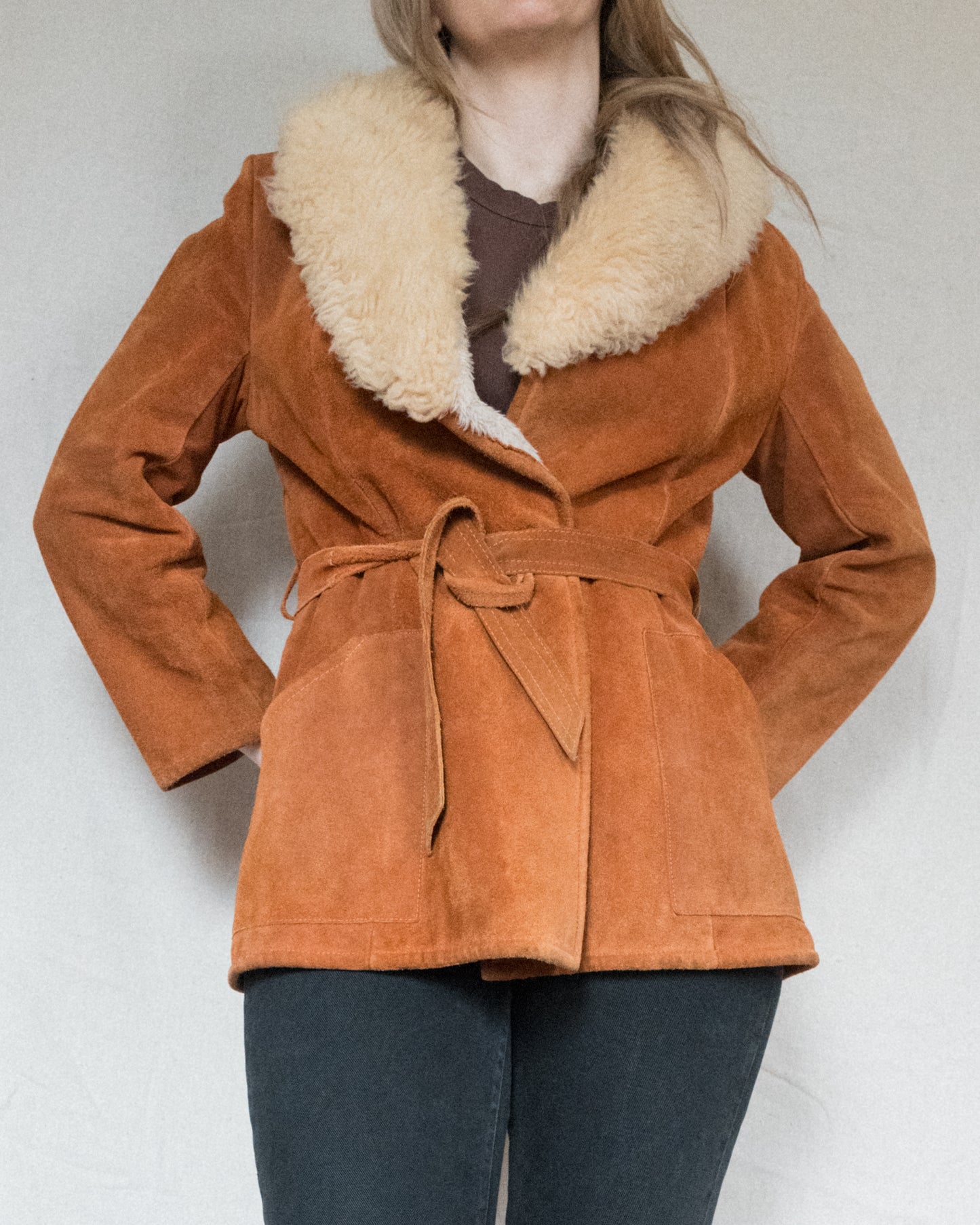Vintage 70s Suede and Shearling Jacket (S)