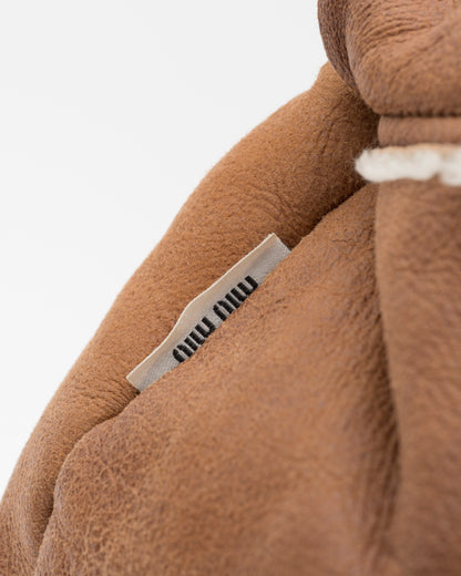 2000s MIU MIU Tan Shearling Hobo Bag