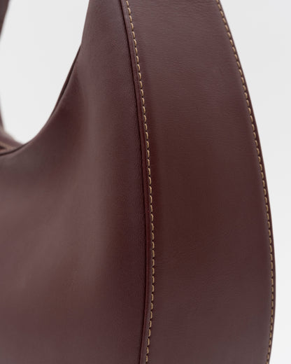 90s CARTIER Must De Line Iconic Burgundy Curved Hobo Bag