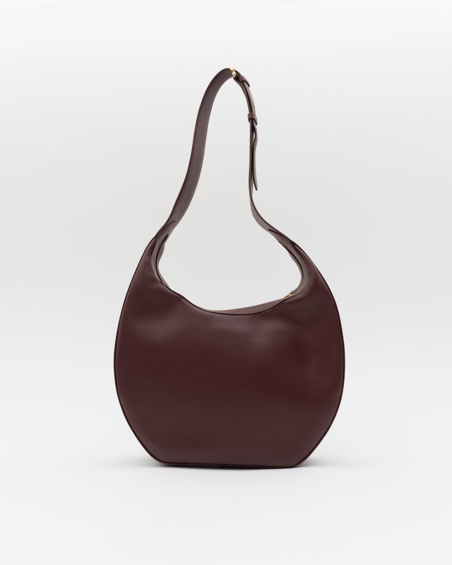 90s CARTIER Must De Line Iconic Burgundy Curved Hobo Bag