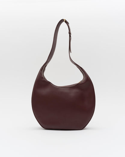 90s CARTIER Must De Line Iconic Burgundy Curved Hobo Bag