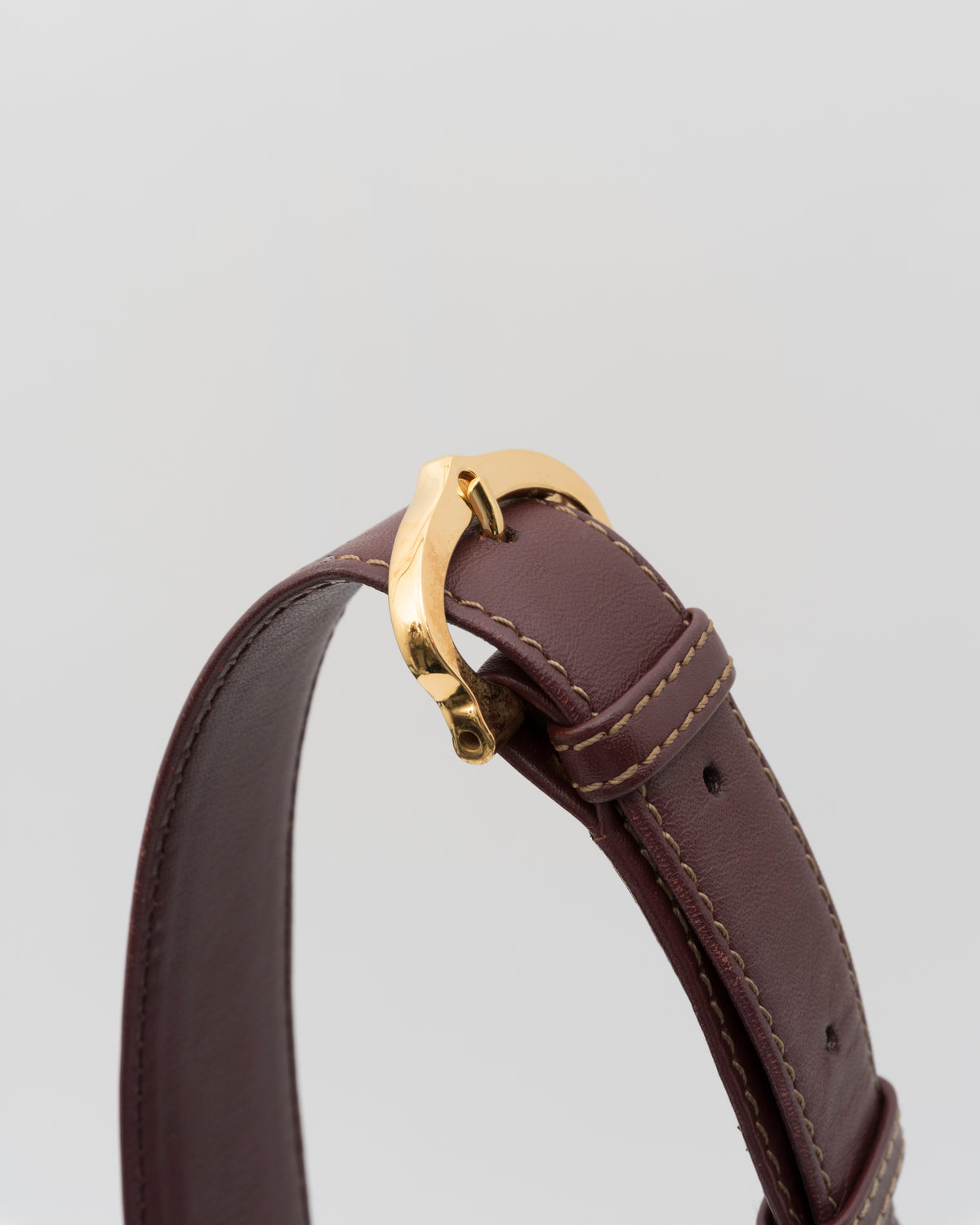 90s CARTIER Must De Line Iconic Burgundy Curved Hobo Bag