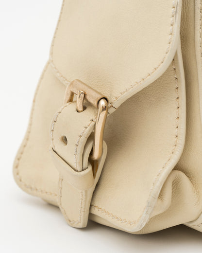 2000s CELINE Ivory Triomphe Medallion East-West Bag