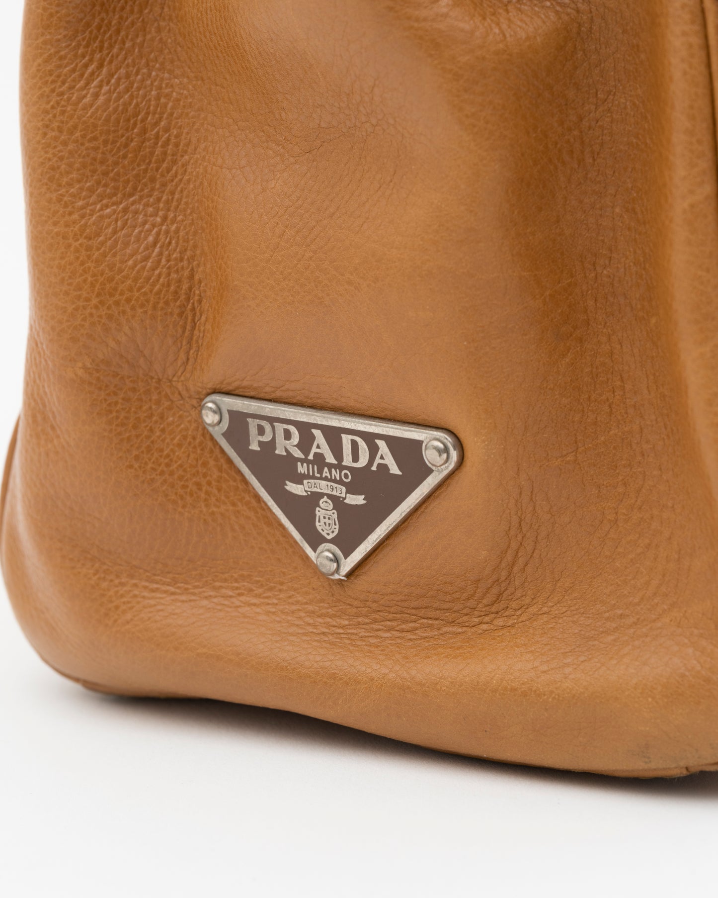 2000s PRADA Cognac Buckle Flap Shoulder Bag