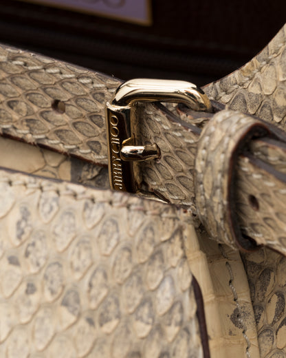 2000s JIMMY CHOO Genuine Python Lock & Grommet Maddy Bag