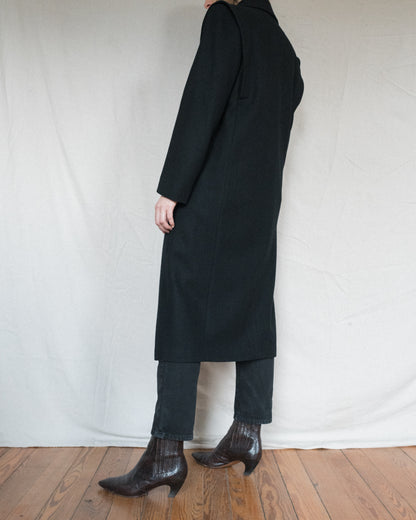 Vintage Black Wool Coat (S/M)