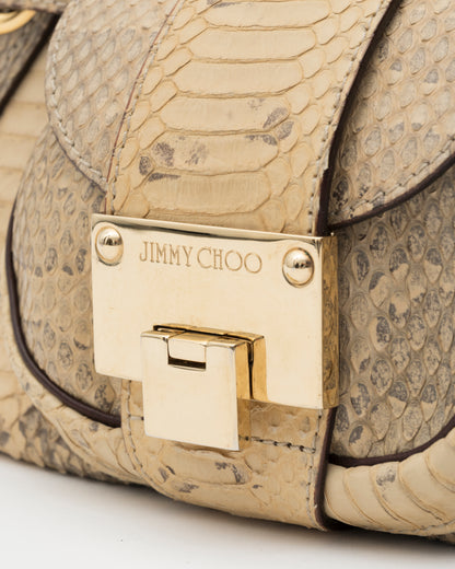 2000s JIMMY CHOO Genuine Python Lock & Grommet Maddy Bag