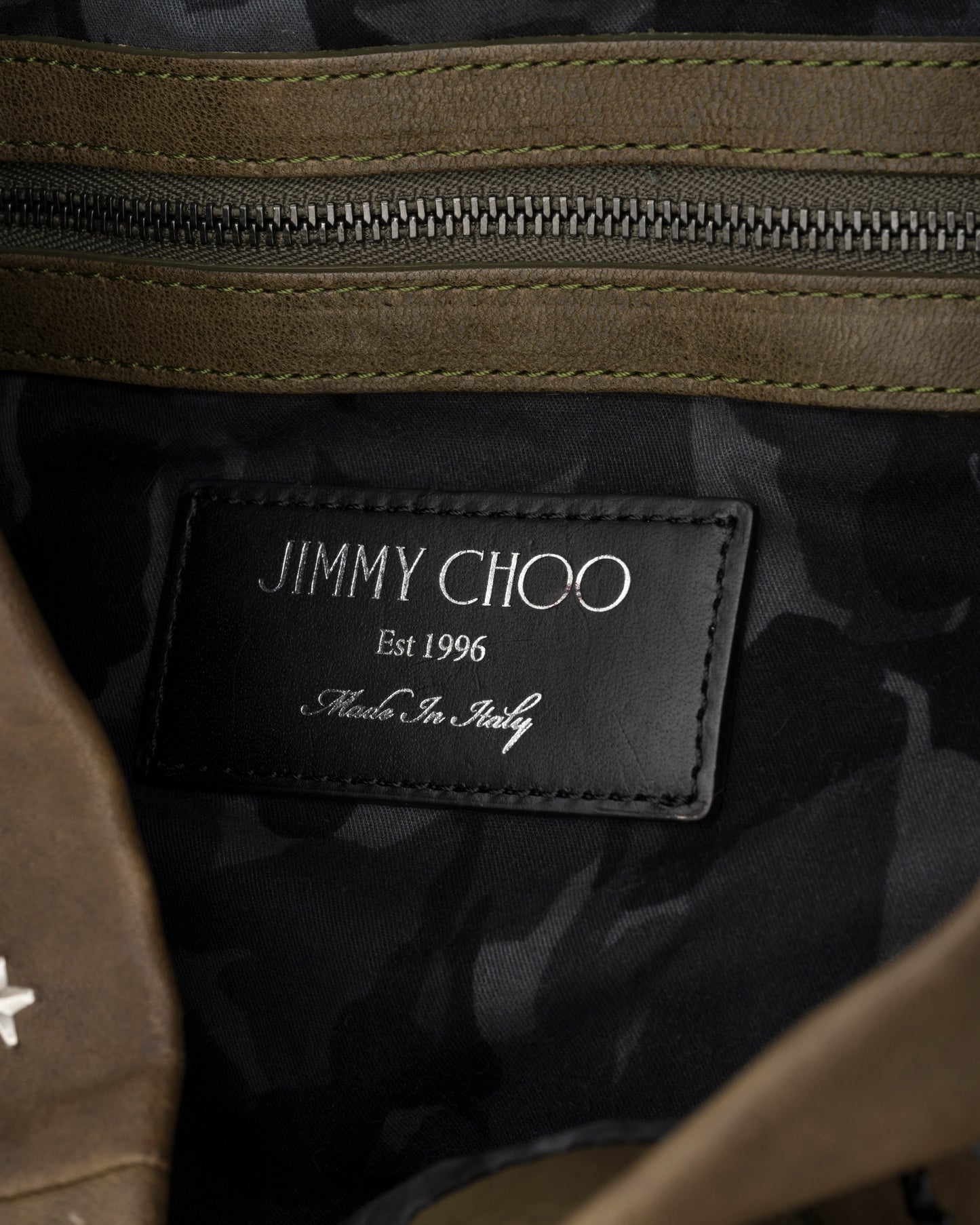 2000s JIMMY CHOO Extra Large Olive Sasha Tote