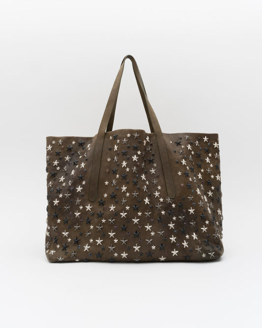 2000s JIMMY CHOO Extra Large Olive Sasha Tote