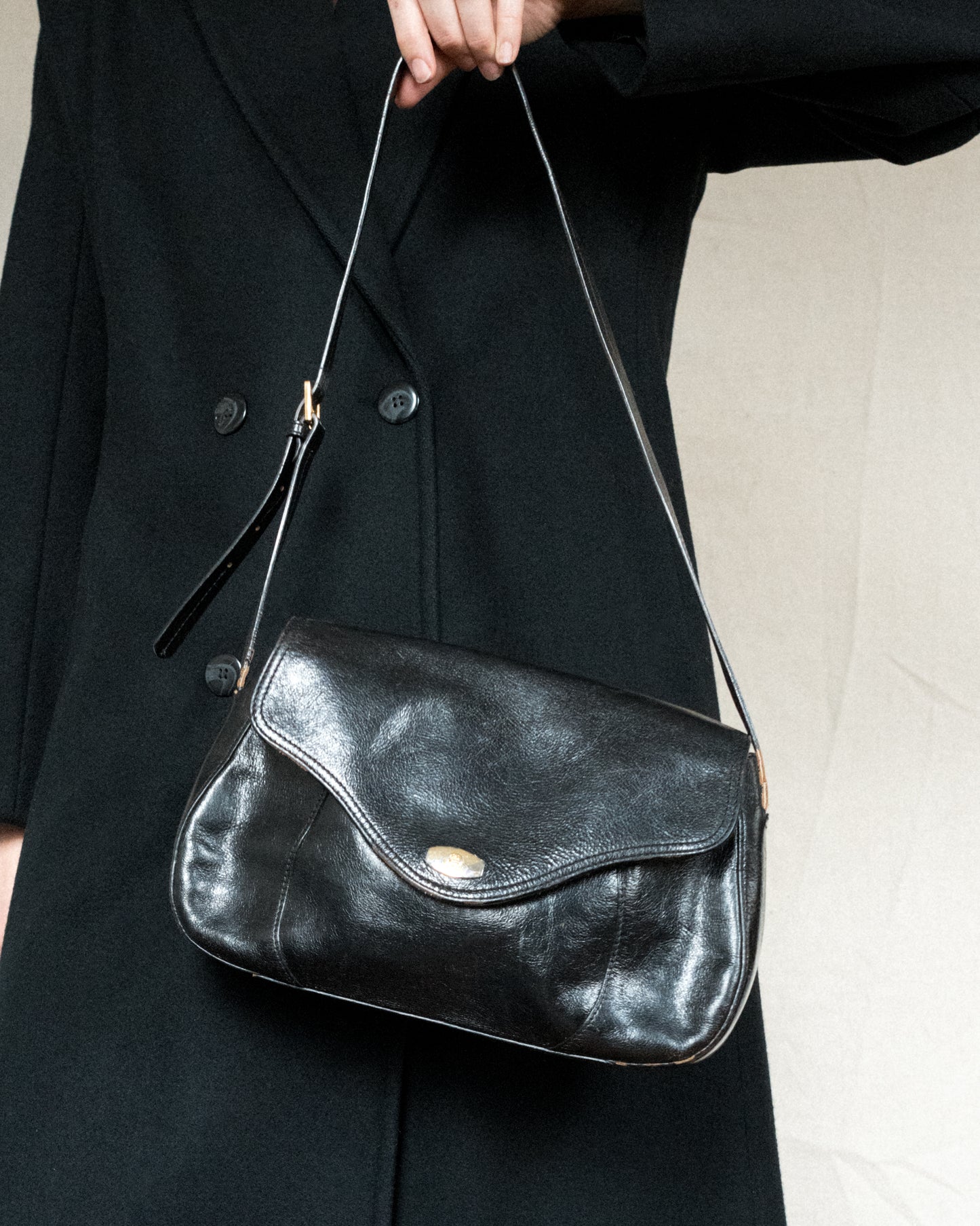 Vintage AIGNER Black Leather Bag