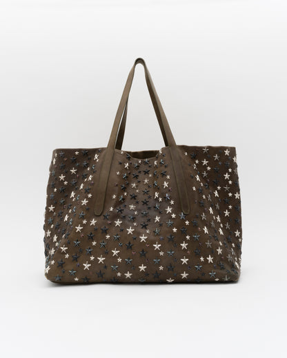 2000s JIMMY CHOO Extra Large Olive Sasha Tote