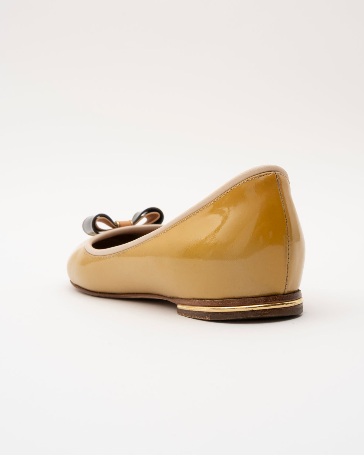 2000s CHLOE Mustard Patent Bow Flats (35)