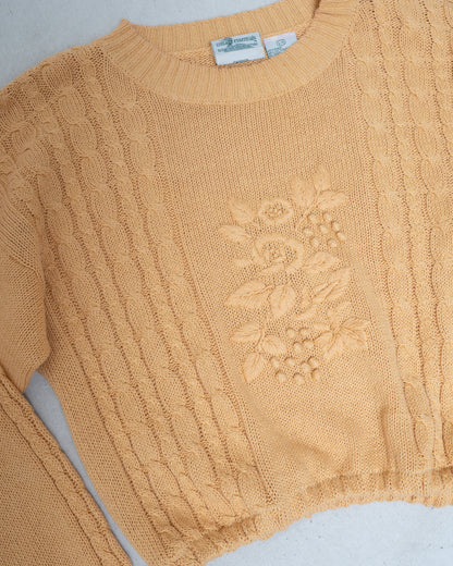 Vintage Ochre Reworked Knit Sweater (S)