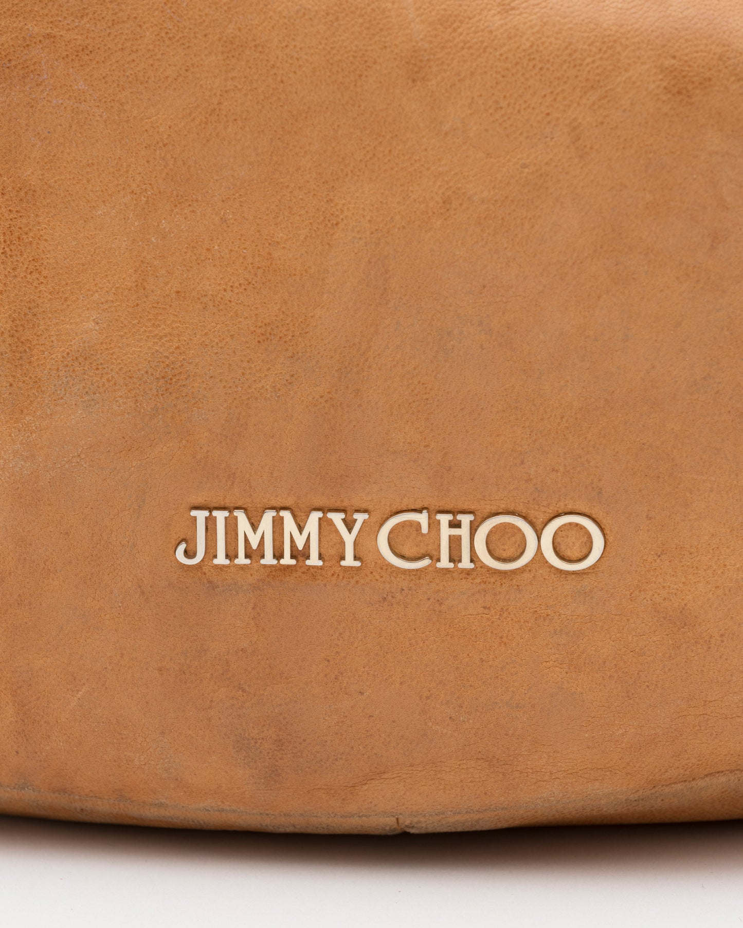 2000s JIMMY CHOO Tan Nubuck Leather Solar Hobo Bag