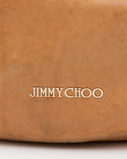 2000s JIMMY CHOO Tan Nubuck Leather Solar Hobo Bag