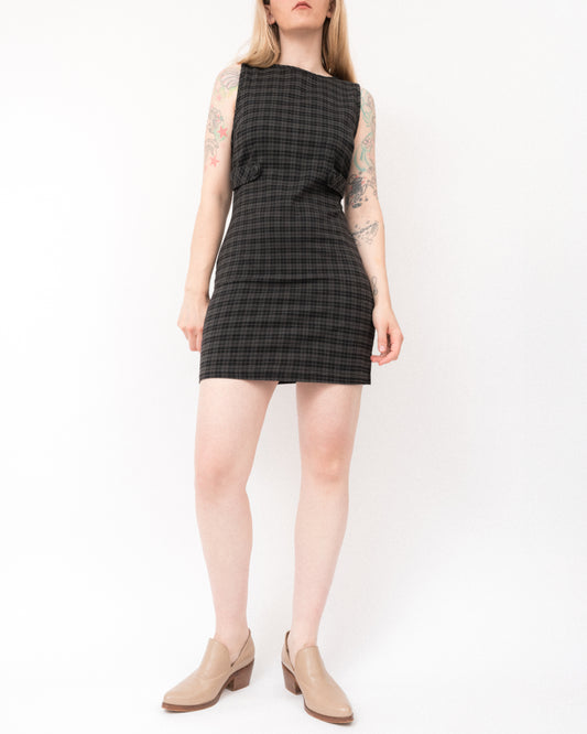 Vintage Plaid Mini Dress (M/L)