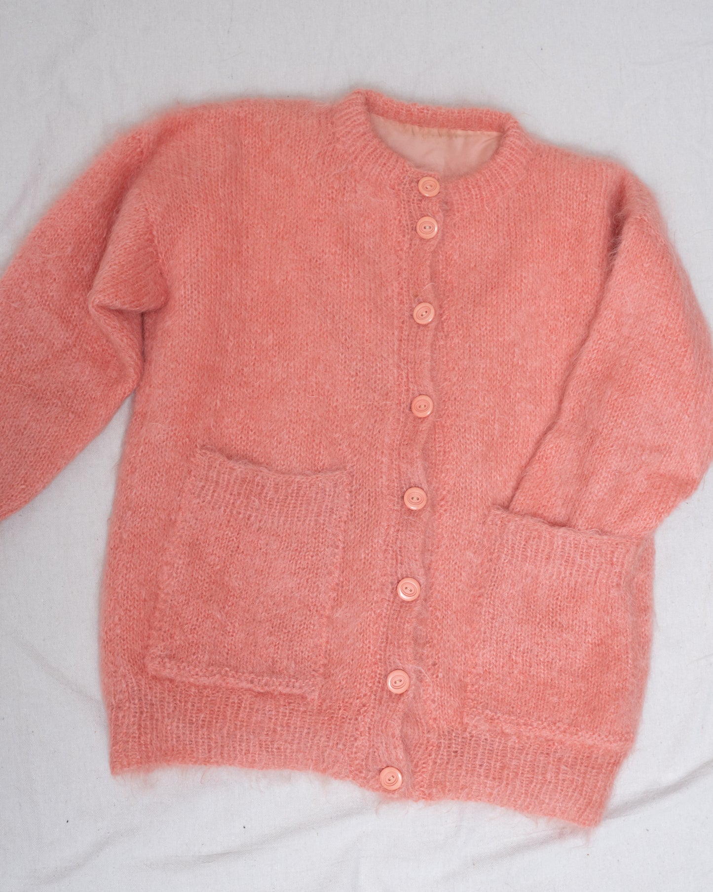 Vintage Lined Chunky Wool Cardigan (S/M)