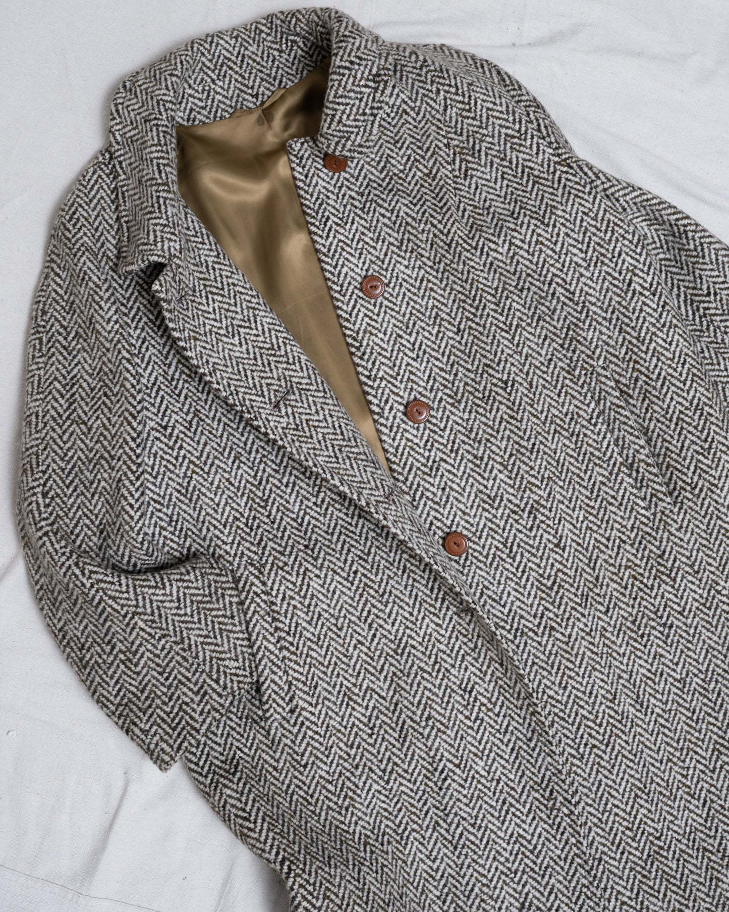 Vintage 60s Herringbone Wool Coat (S/M)