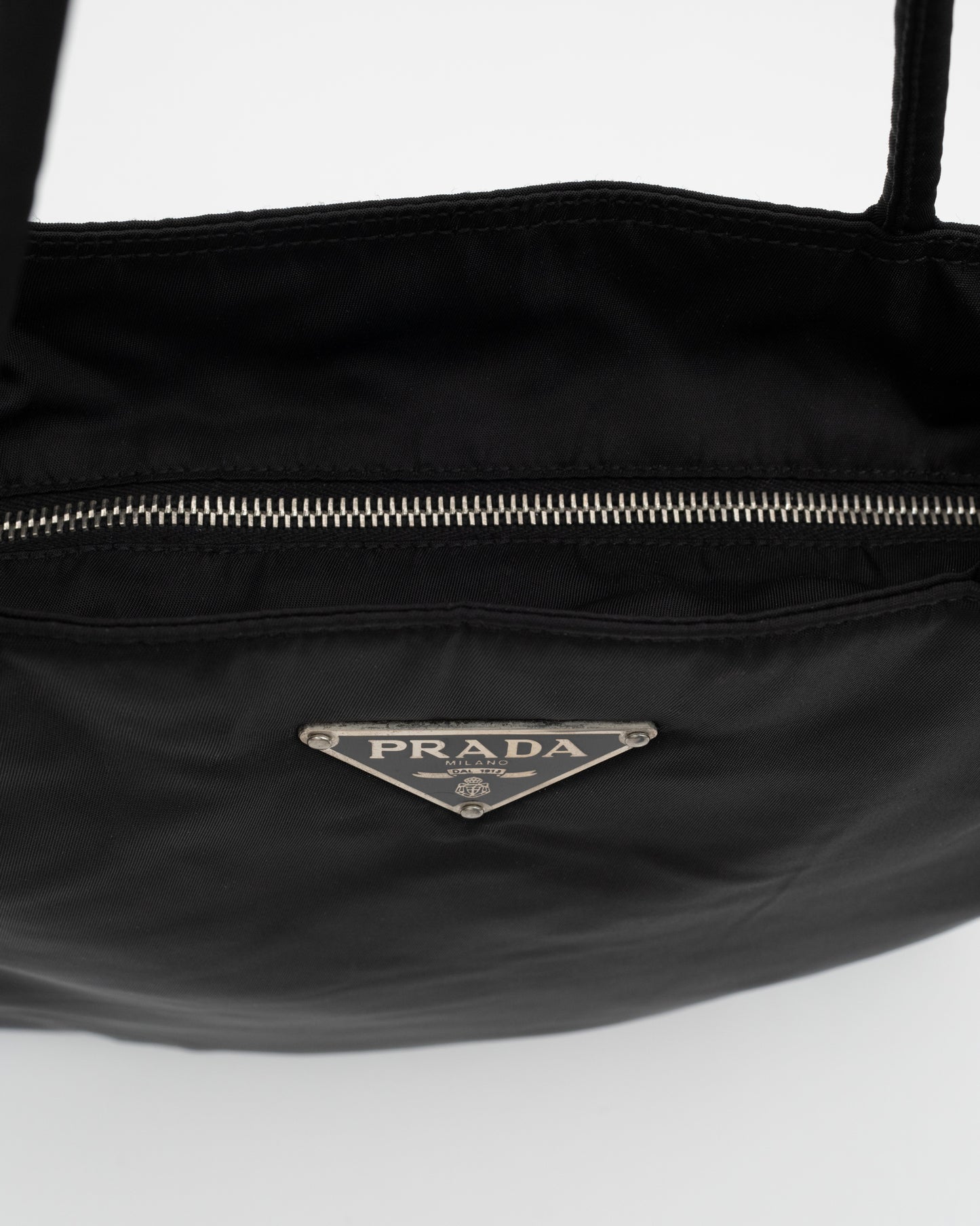90s PRADA Black Tessusto Tote