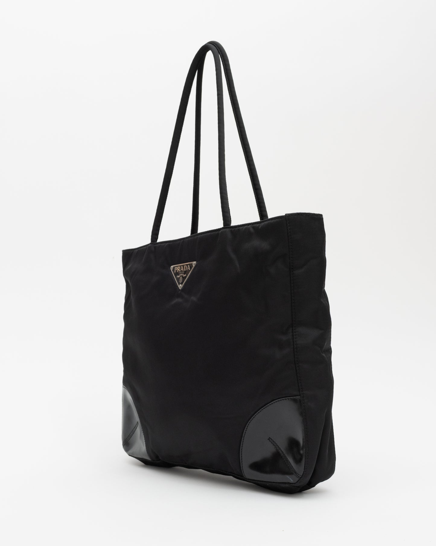 90s PRADA Black Tessusto Tote
