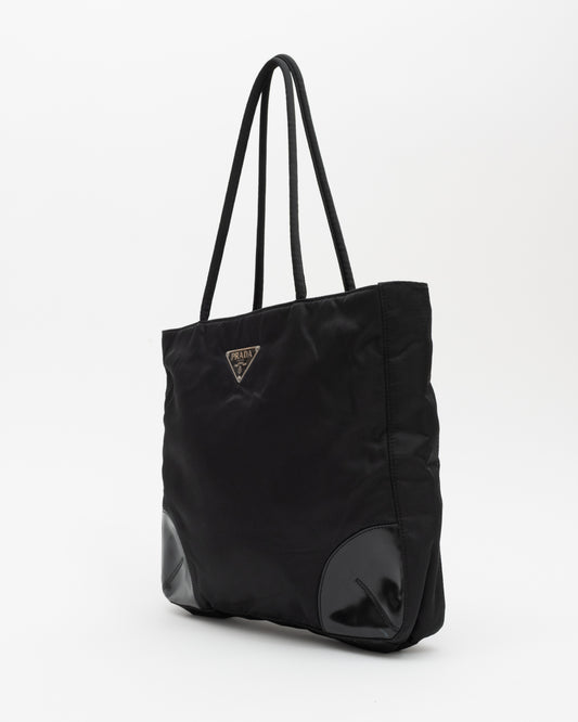 90s PRADA Black Tessusto Tote