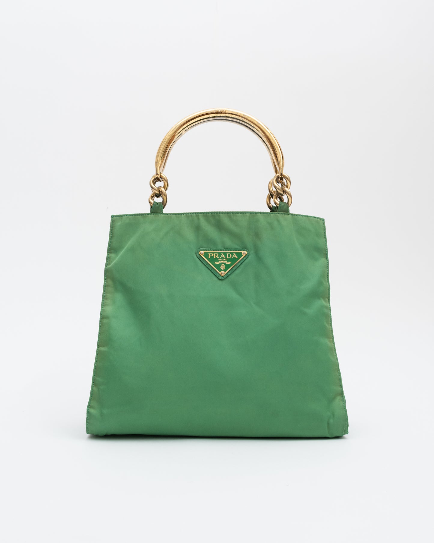 90s PRADA Green Tessuto Metallo Bag (as is)