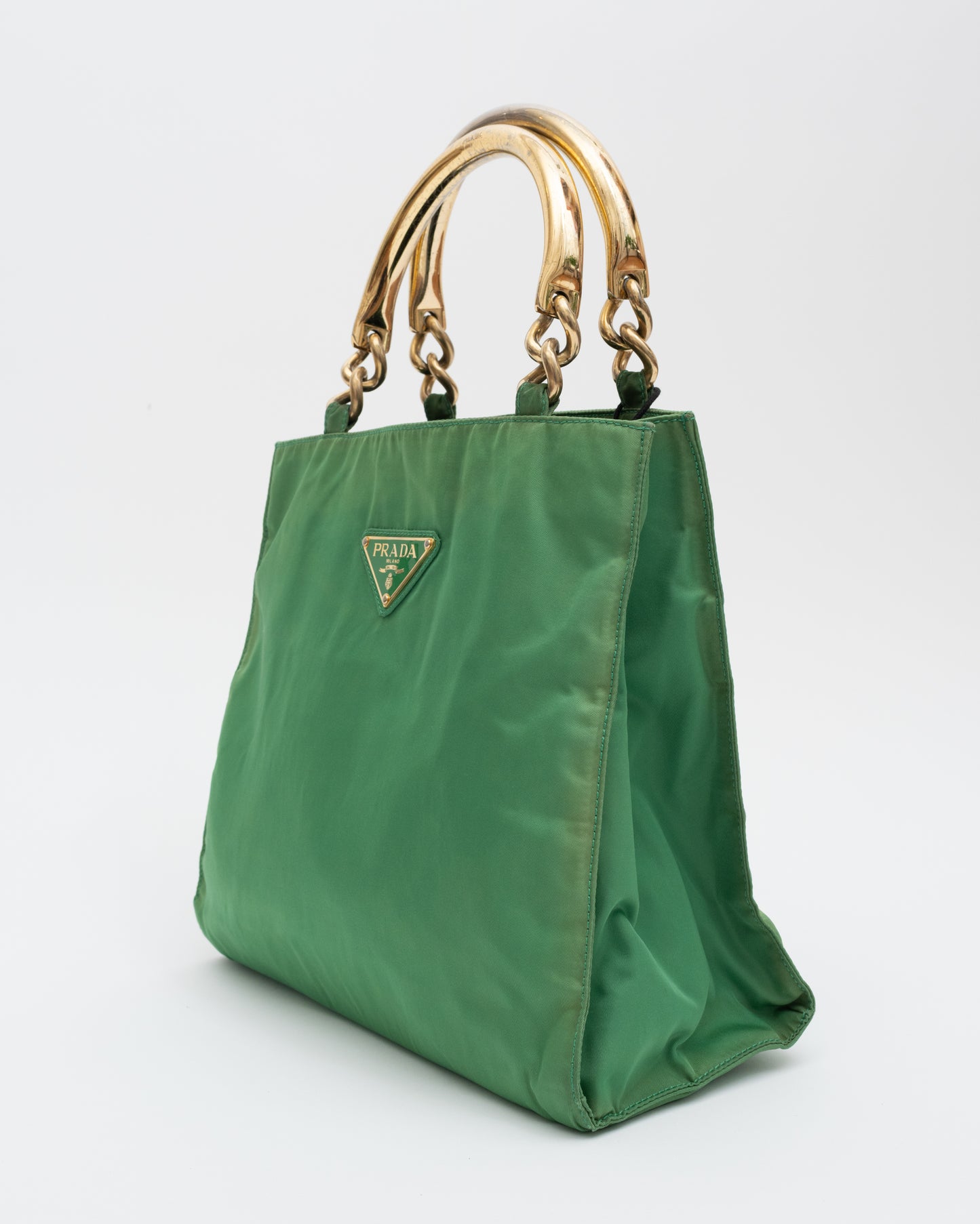 90s PRADA Green Tessuto Metallo Bag (as is)