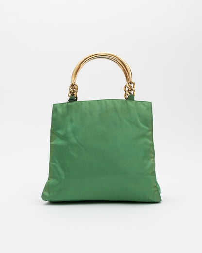 90s PRADA Green Tessuto Metallo Bag (as is)