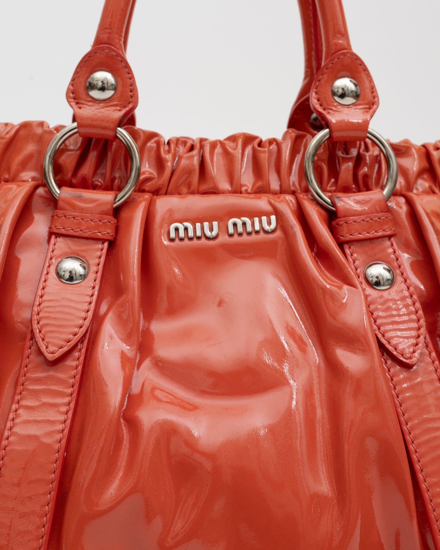 2000s MIU MIU Orange Vitello Lux 2Way Bag (as is)