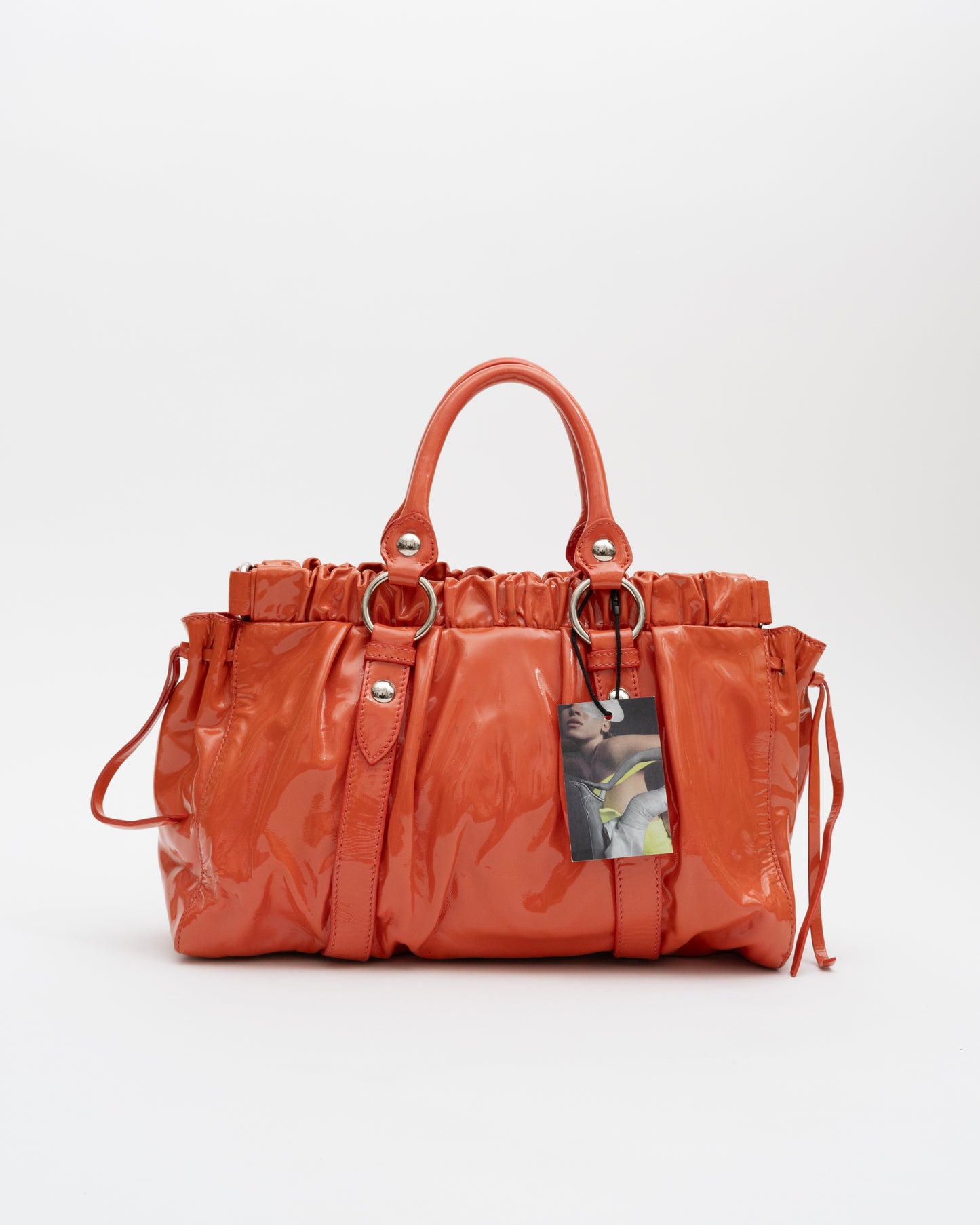 2000s MIU MIU Orange Vitello Lux 2Way Bag (as is)
