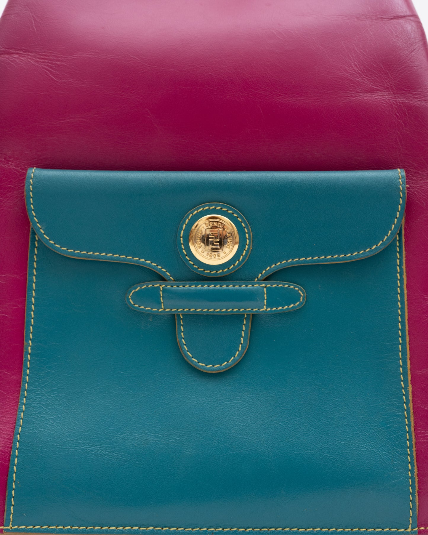 90s FENDI Tri-Color Leather Bucket  Bag