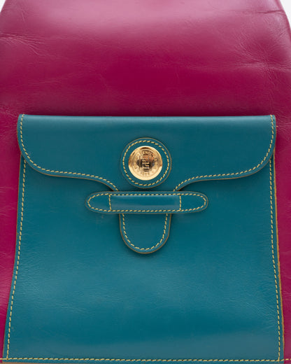 90s FENDI Tri-Color Leather Bucket  Bag