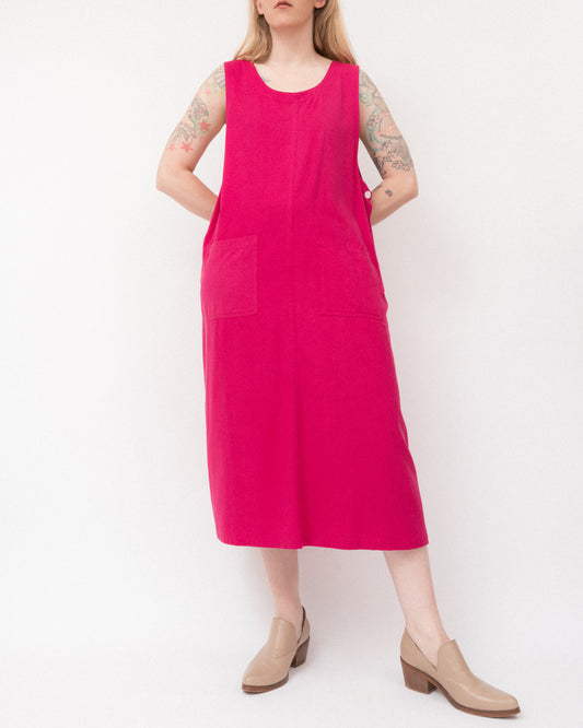 Vintage Fuchsia Silk Dress (S-L)