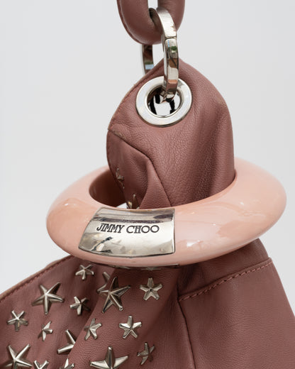 2000s JIMMY CHOO Pink Extra Large Star Studded Hobo Bag
