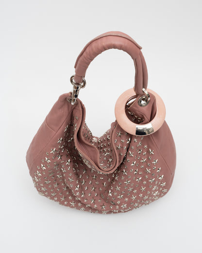 2000s JIMMY CHOO Pink Extra Large Star Studded Hobo Bag