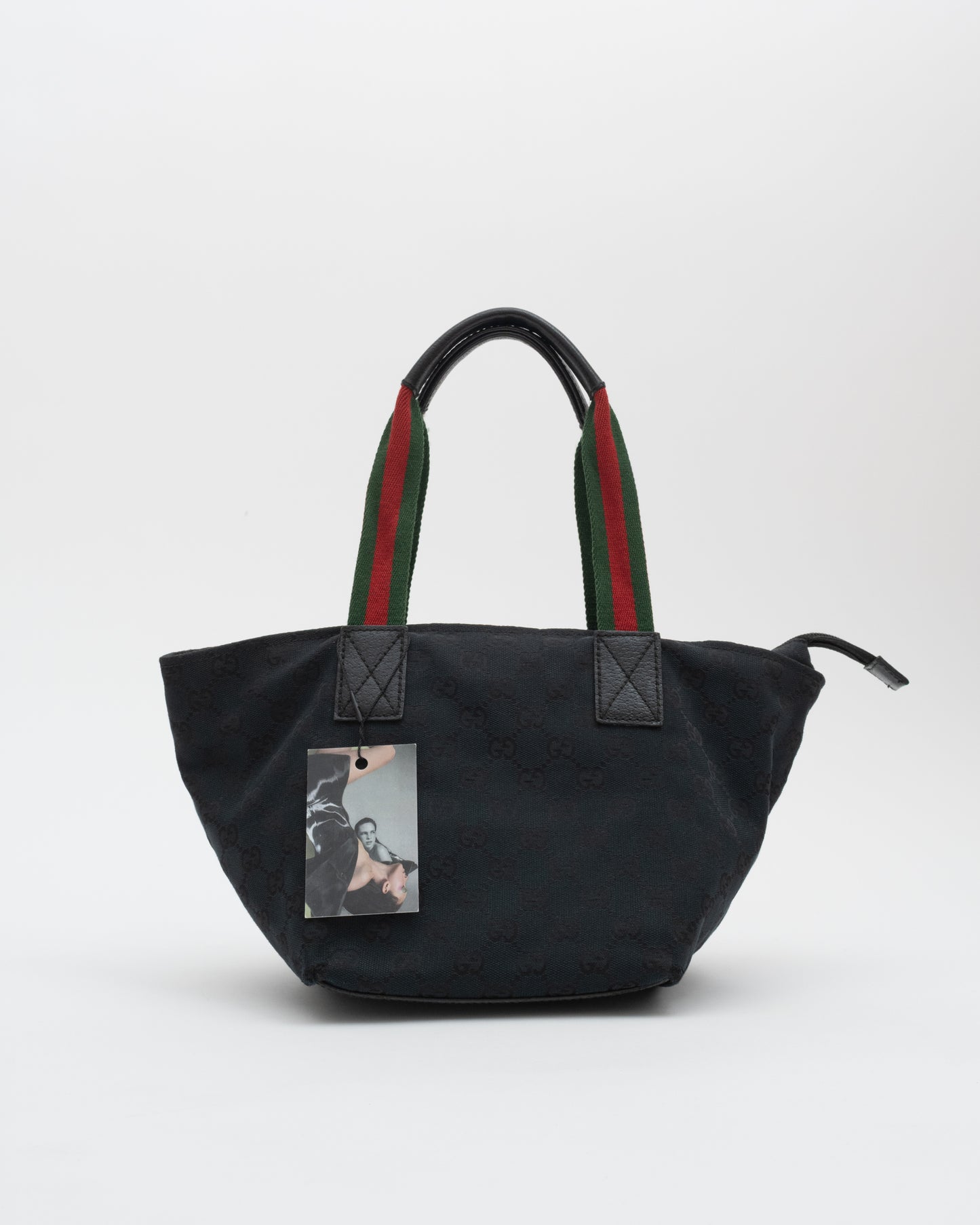 90s VTG GUCCI Black Sherry Line Tote (as is)