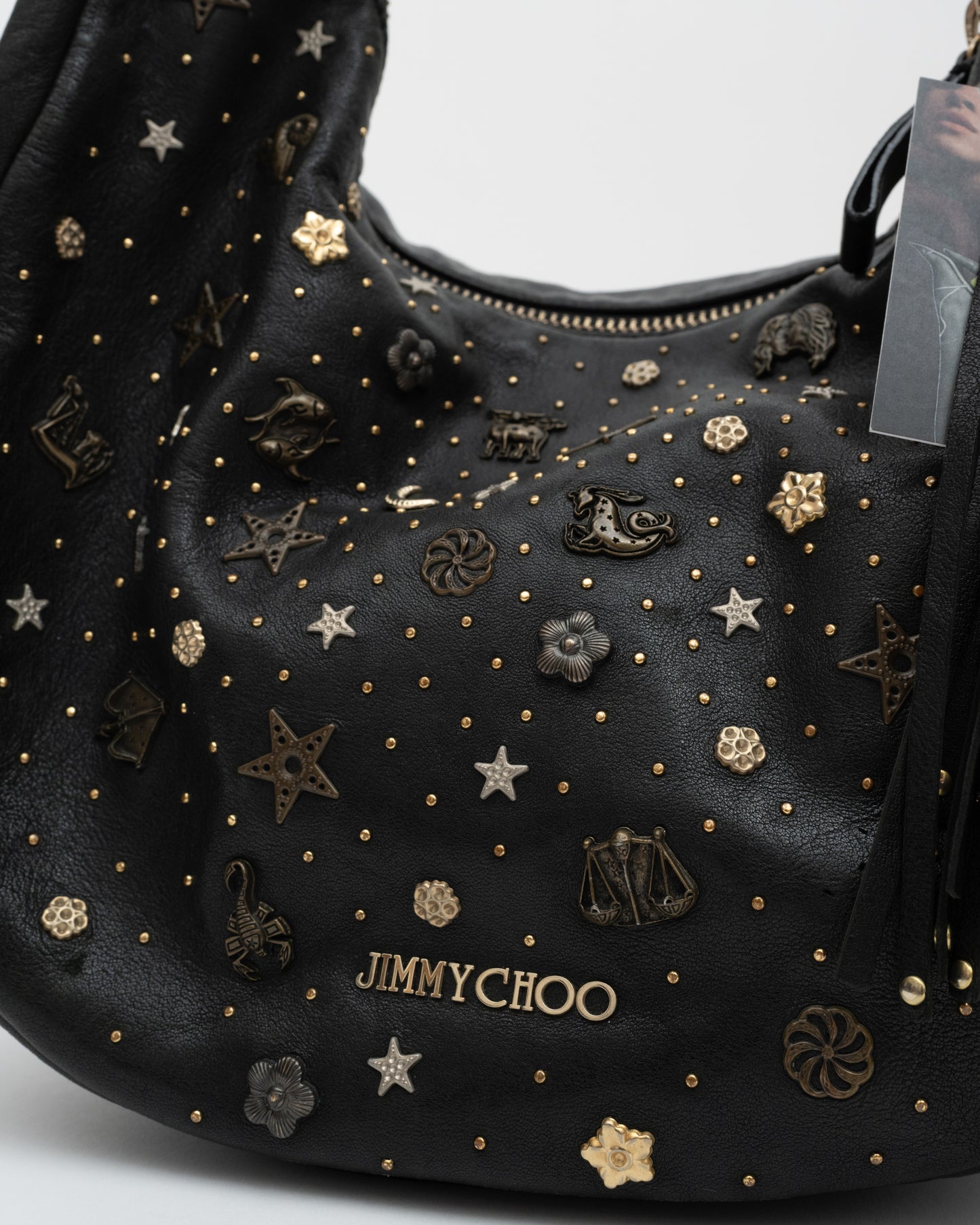 2011 JIMMY CHOO Black Solar Studded Hobo Bag (as is)